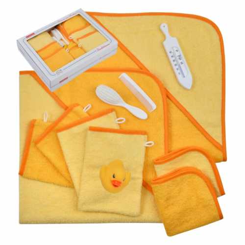 12-TEILIEGES BADESET GELB  GESCHENKEKARTON