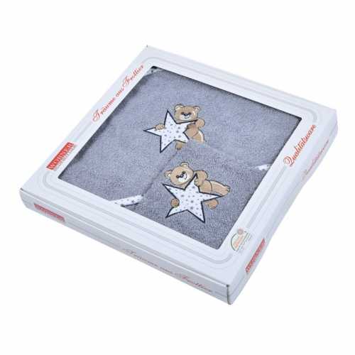 TEDDY/STERN GRAU  GESCHENKEKARTON