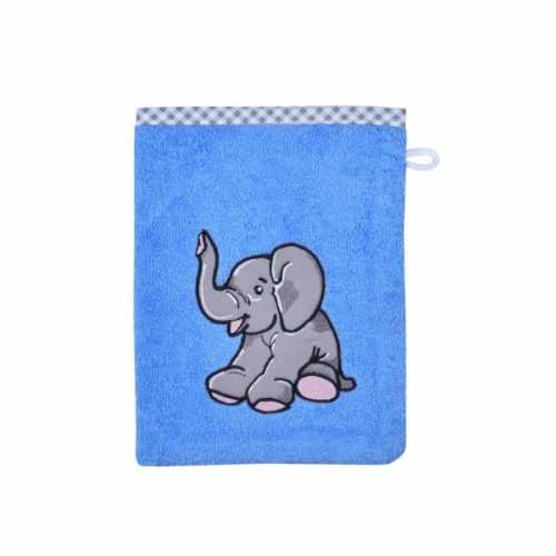 Waschhandschuh "Elefant blau" 15x20 cm