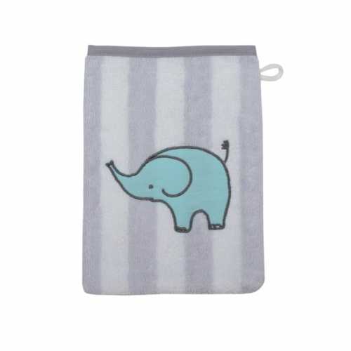 Waschhandschuh "Elefant Ringel chrom" 15x20 cm