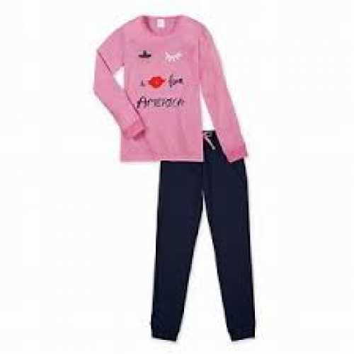 Mädchen Schlafanzug Pink Ringel "Motive"