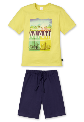 Schlafanzug kurz Gelb "Miami"