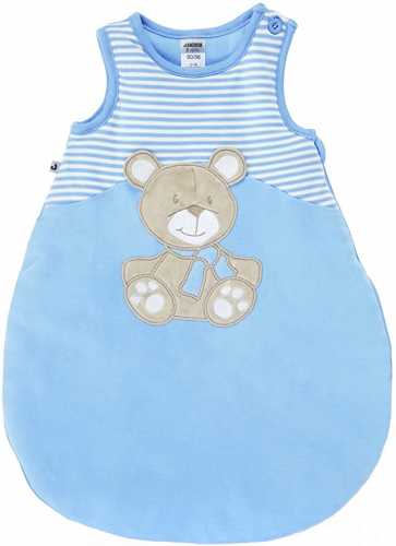 Schlafsack ärmellos blau " Bär"