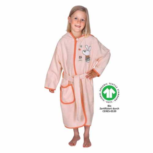 BIO Kleinkind-Bademantel " Hase rose"