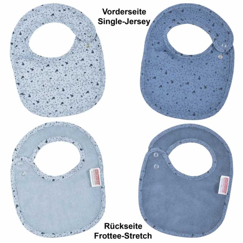 Wal blau Druckknopflatz 22x29 cm 2er Set mit Nässeschutz Wal blau Druckknopflatz 22x29 cm 2er Set mit Nässeschutz