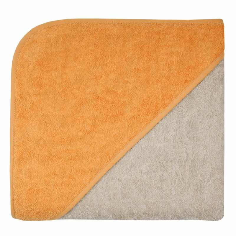 Uni greige camel Kapuzen-Badetuch 140/140