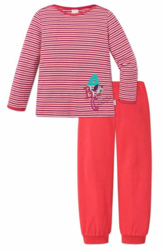 Mädchen Schlafanzug Rot Ringel "ABC" Mädchen Schlafanzug Rot Ringel "ABC"