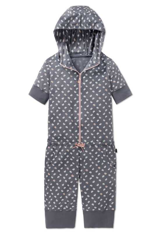 Mädchen Jumpsuit grau pink  "Hasen Print"