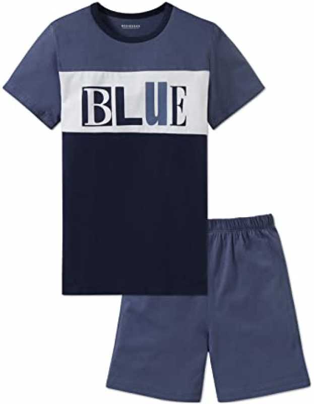 Schlafanzug kurz Jersey dunkelblau "Blue Print" Schlafanzug kurz Jersey dunkelblau "Blue Print"