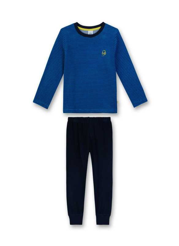 Schlafanzug blau Ringel Frottee Schlafanzug blau Ringel Frottee