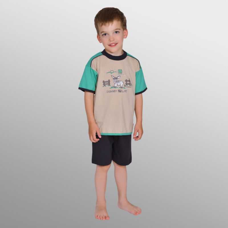 Shorty/Jersey-Schlafanzug kurz "Esel natur" Shorty/Jersey-Schlafanzug kurz "Esel natur"