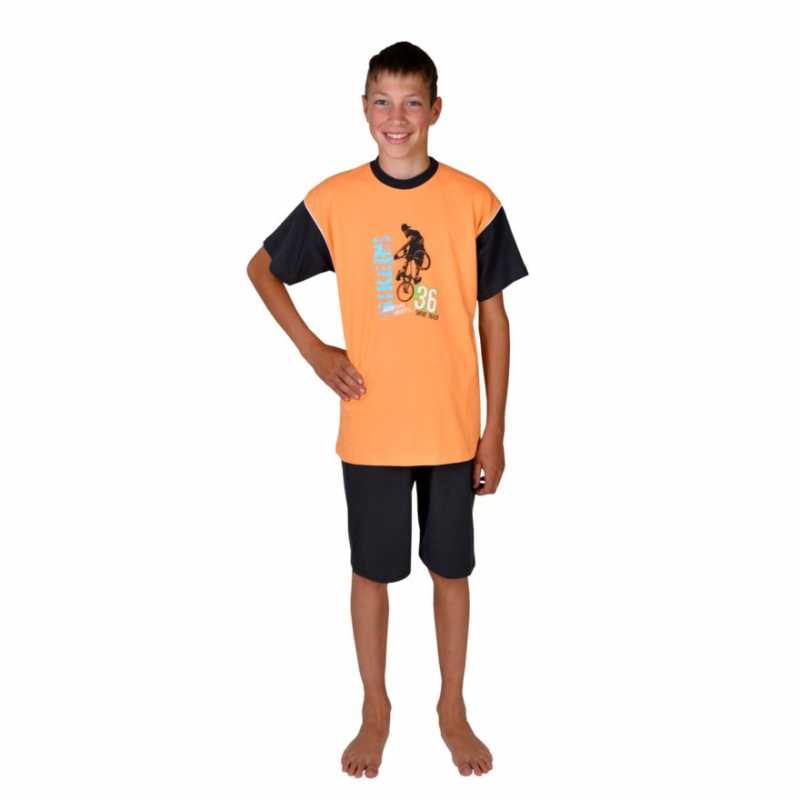Shorty/Jersey-Schlafanzug kurz "Biker orange"