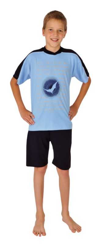 Shorty/Jersey-Schlafanzug kurz "Fledermaus hellblau"