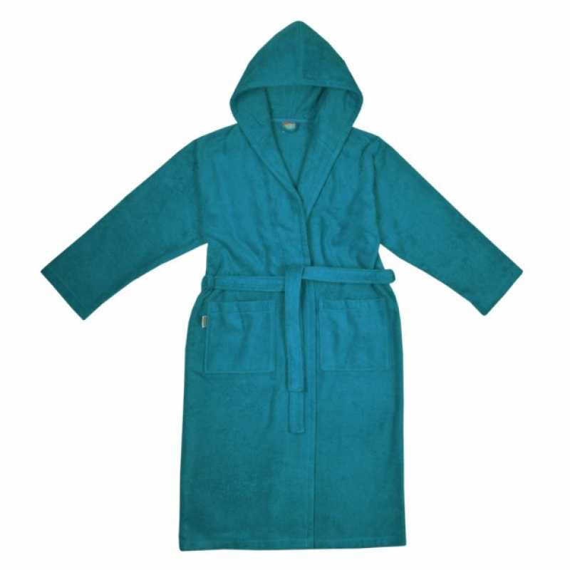 Bademantel Kapuze petrol XS-XL Bademantel Kapuze petrol XS-XL
