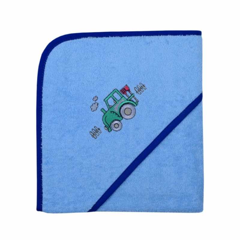 Kapuzen-Badetuch Traktor | Hellblau 80x80 cm | Wörner Südfrottier Kapuzen-Badetuch Traktor | Hellblau 80x80 cm | Wörner Südfrottier