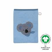 Bio Waschhandschuh "Koala Junge bleu" 15x20 cm